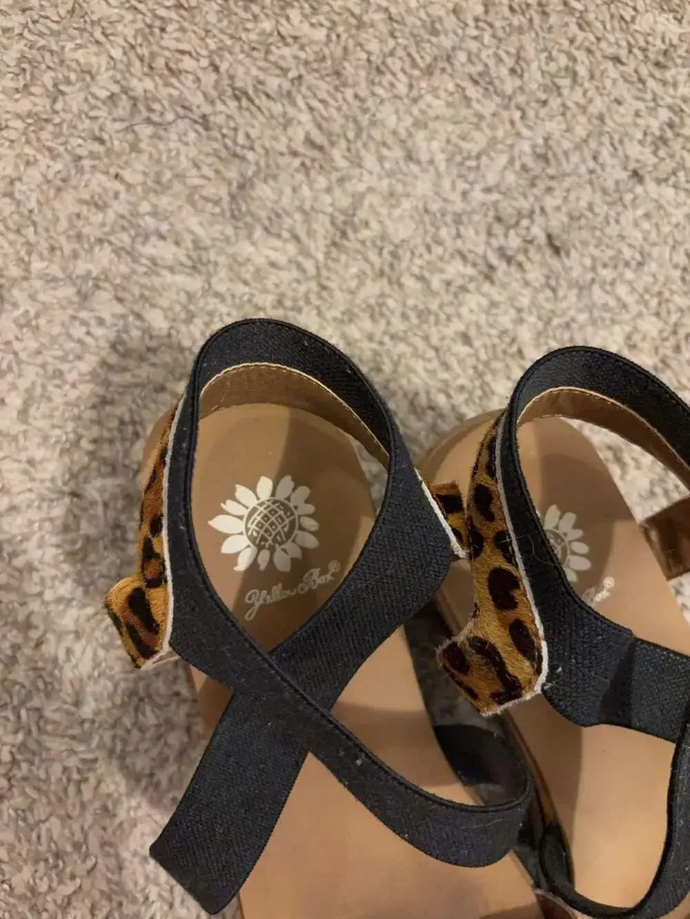 Yellow Box Janalee Leopard Print Platform Sandals Size 8.5 - Picture 2 of 8